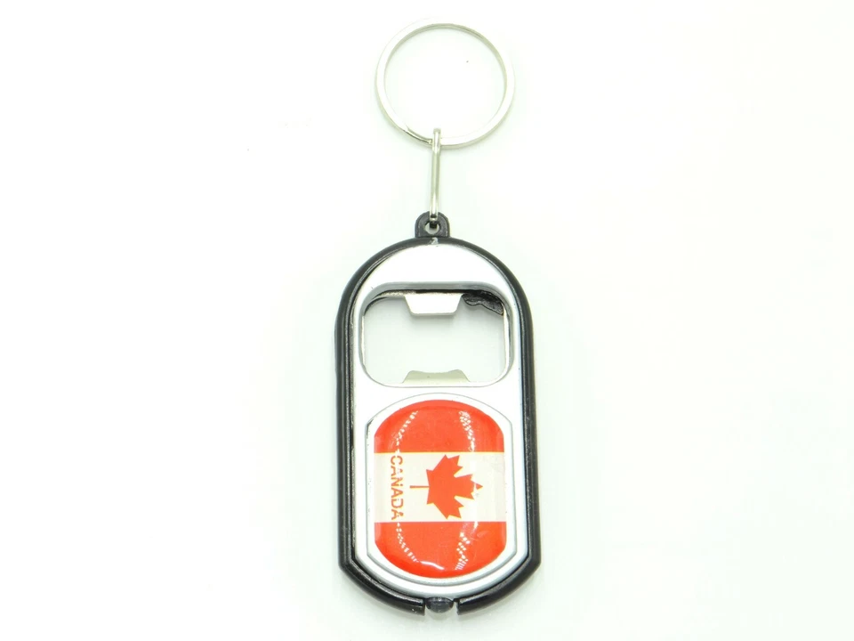 Country Flag Bottle Opener LBO Metal KeyChain Key Chains with Flash Light - New - Image 1 of 1