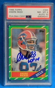 1986 TOPPS # 388 Andre Reed RC PSA 8 NM-MT # 69694541  PSA/DNA CERT AUTO 10 - Picture 1 of 2