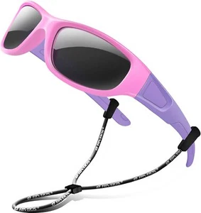 RIVBOS Kids Sunglasses Polarized UV Protection Flexible Rubber Glasses Shades wi - Picture 1 of 5