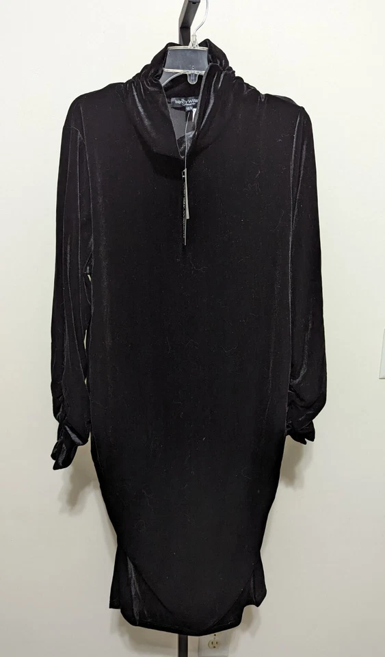 Vestido para mujer Wendy Williams Plus negro ceñido al cuerpo elástico manga larga 2X Foto 1 de 4