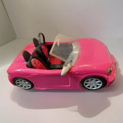 2013 美泰芭比娃娃 Glam 粉色闪光可调式汽车玩具 2 座带安全带 — 第 1/4 张图片