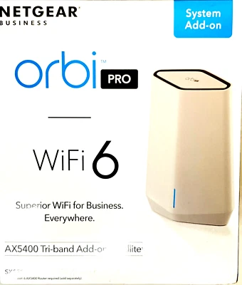 NETGEAR Orbi Pro AX5400 Tri-Band Add-On Satellite Mesh WiFi 6 System Free Ship - Image 1 of 4