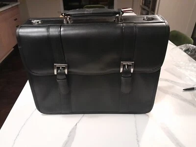 Nuevo-McKlein Flournoy Negro 15.4" Cuero Maletín/Estuche de Transporte-85955 Foto 1 de 4