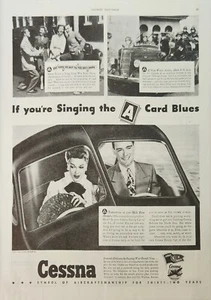 1943 Cessna Aircraft Company Vintage Ad If youre singing the a card blues - Picture 1 of 1