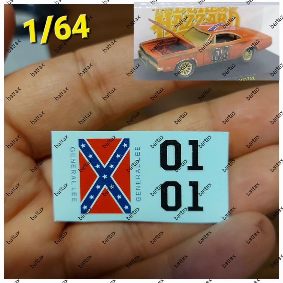 # 1/64 DECALS x DODGE CHARGER GENERALE LEE DUKES of HAZZARD BO LUKE - BATTAX # - Immagine 1 di 1