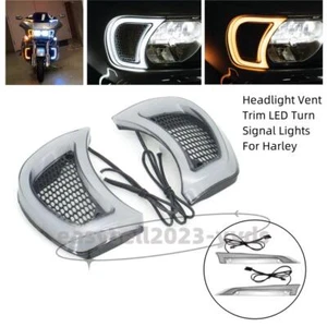 Headlight Vent Trim LED Turn Signal Lights For Harley FLTRX Road Glide 2015-2023 - Picture 1 of 14