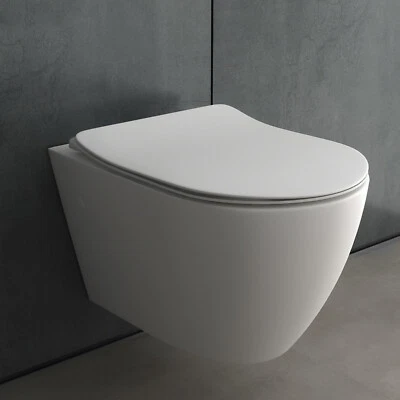 Alpenberger Spülrandloses Wand-WC Toilette mit Nano Hänge-WC passend Geberit Bad - Bild 1 von 4