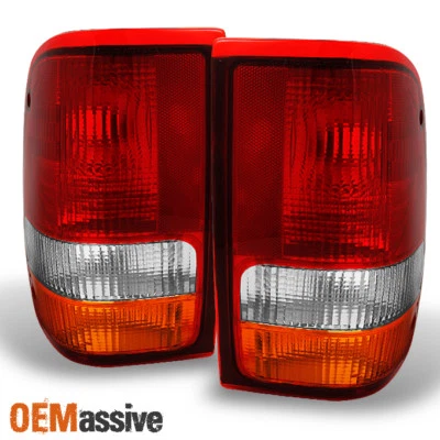 Fit 93-97 Ford Ranger Pickup Truck Red Clear Taillights Brake Lamp Replacement - Image 1 of 4