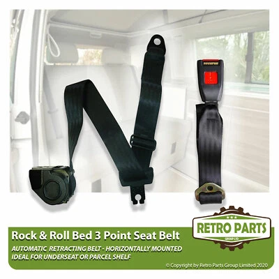 Kit de cinturón de seguridad de inercia de 3 puntos de cama Rock & Roll negro para VW Transporter aprobado Foto 1 de 4