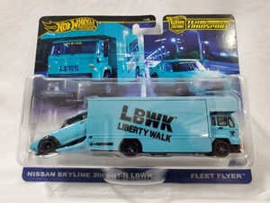 Hot Wheels Premium NISSAN SKYLINE 2000GT-R LBWK & FLEET FLYER Team Transport New - Picture 1 of 5