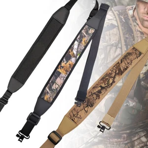 Two Point Camouflage Rifle Gun Sling With Swivels Non-slip Shoulder Pad Strap - Picture 1 of 38