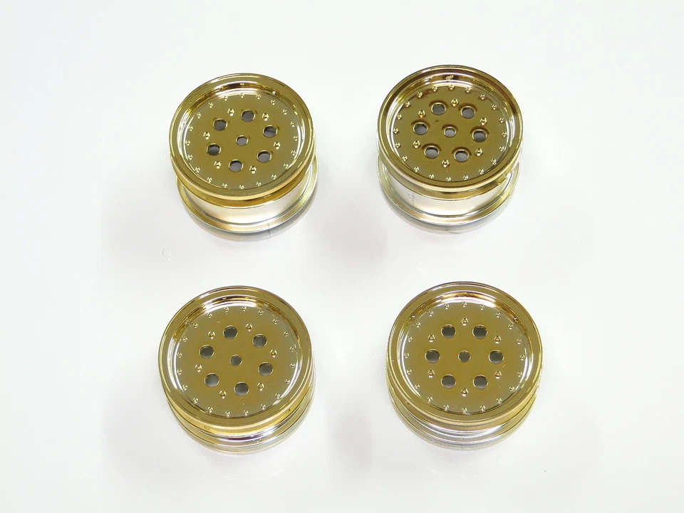 NEW TAMIYA SUPERSHOT Wheels  GOLD Front & Rear Set HOTSHOT BOOMERANG SUPER TP20 - Image 1 of 1
