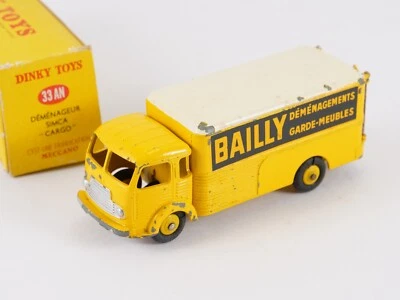 Dinky Spielzeug F Nr. #33 Lastwagen Transporter Simca Cargo Déménageurs Bailly - Bild 1 von 4