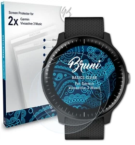 Bruni 2x Écran protecteur pour Garmin Vivoactive 3 Music Protecteur d'écran - Photo 1/4