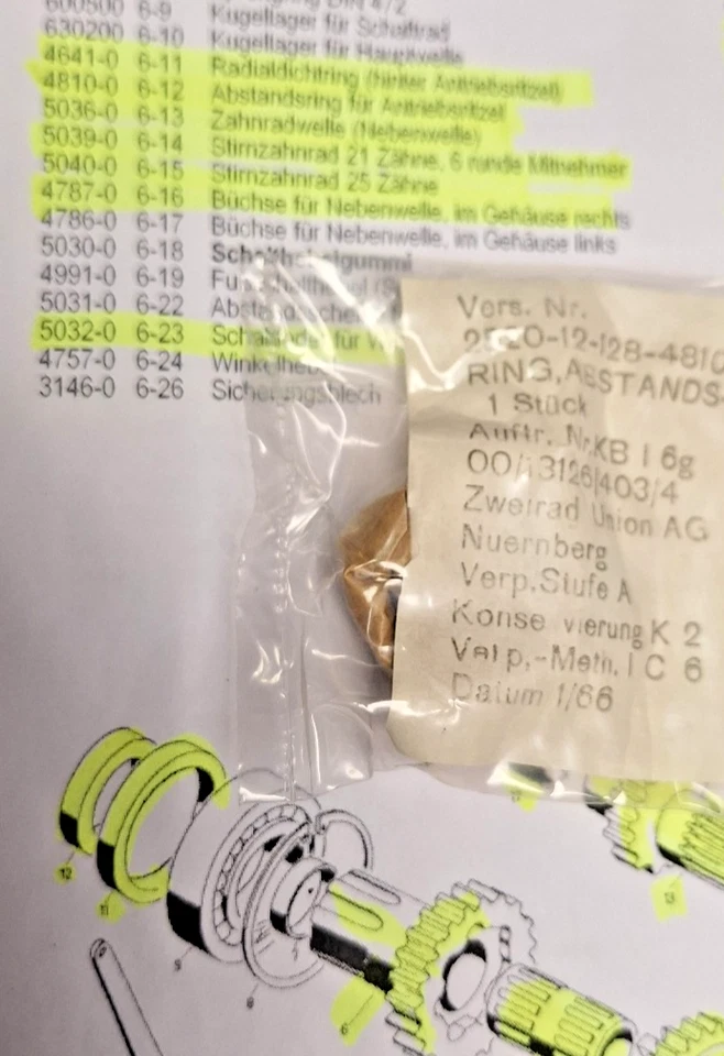 Maico M 250 B " Abstandsring für Ritzel " - 4810 NOS - Bild 1 von 1