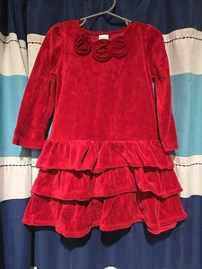 gymboree Red Velvet Dress 3t - Picture 1 of 2