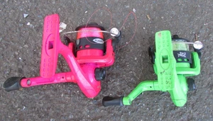 2x FLADEN Power Small Fishing Reels Pink & Green Reels - Picture 1 of 4