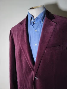 Alfani L 44R NEU Samt Velour Burgund Weinrot Ton Blazer Jacke Sport Mantel - Bild 1 von 11