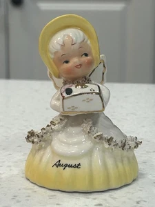 Vintage 1956 Napco August Birthday Girl Yellow Bell - Bild 1 von 15