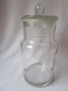 altes Vorratsglas Bonbonglas großes Glas m. eingeschliffenem Deckel runder Knauf - Picture 1 of 8