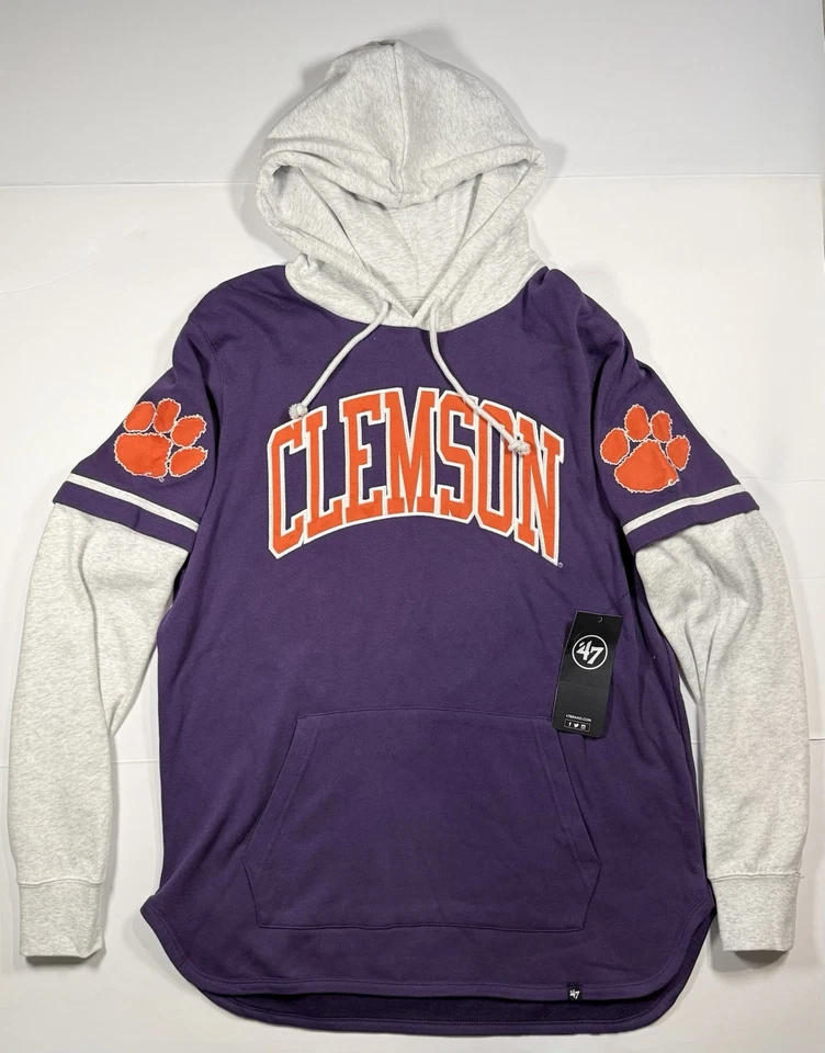 Clemson Tigers Men's '47 Trifecta Shortstop Pullover Hoodie Size Large NCAA