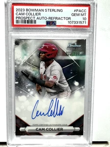 Cam Collier 2023 Bowman Sterling Prospect RC ON CARD Auto Refractor /150 PSA 10 - Picture 1 of 5