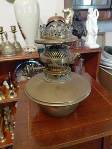 Antique Solid Brass MESSENGERS No2 DUPLEX Lever Lift Oil Lamp Burner & font - Picture 1 of 6