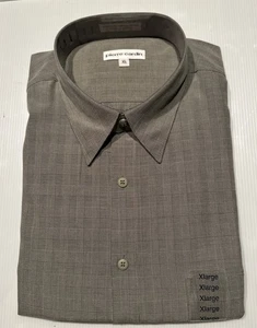 NWT Men’s Pierre Cardin Dress Shirt Gray Checker Blend Long Sleeve XL 17 34/35 - Picture 1 of 6