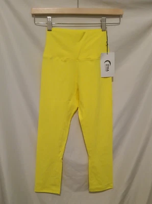 ZYIA Active Neon Yellow Ascent Hi Rise Capri Leggings Sz 0 Yoga Gym Running - Image 1 of 4