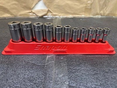 SNAP-ON 211SFSY 11 pc 3/8" Drive 6-Point SAE Flank Drive Deep Socket (R7A014307) - Image 1 of 4