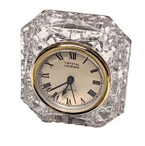 Crystal Legends Quartz Desk Clock w/ Roman Numeral Face 3-1/4" x 4" - Picture 1 of 14