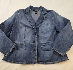 Chaqueta de Colección Venezia Para Mujer Y2K Cuello Abotonado Corto Denim Dobladillo Acampanado 18/20 - Imagen 1 de 10