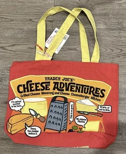 Trader Joe's NWT 🧀 Cheese HEAVY DUTY COTTON REUSABLE GROCERY SHOPPING TOTE BAG - Picture 1 of 4