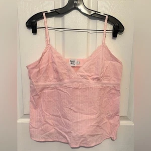 Princess Polly Damen rosa Nadelstreifen Spitzenbesatz Tanktop Größe 12 - Bild 1 von 4