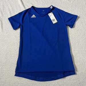 Adidas Girl’s Short sleeve shirt Athletic top Navy Blue youth Size Large New - Picture 1 of 5