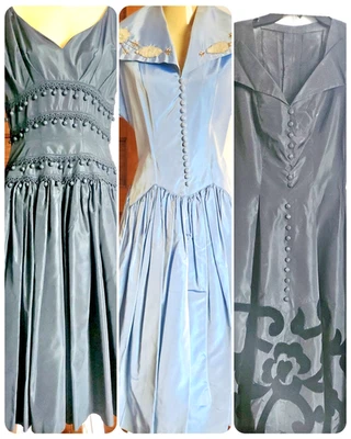 Lote de vestidos de cóctel años 50 tafetán Suzy Perette Foto 1 de 4