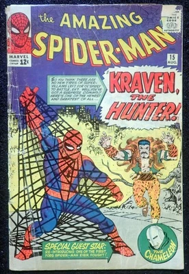 Amazing Spider-man #15 🔶  1st KRAVEN THE HUNTER! 🔶 1964 KEY SPIDEY BOOK - Image 1 of 4