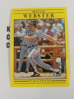 1991 Fleer MLB Baseball Cleveland Indians #384 Mitch Webster - Image 1 of 2