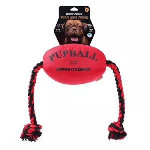 Paws & Claws 75cm Footy Oxford Dog Rope Toy Tugger Pupball Pet Chew Play Red - Picture 1 of 7