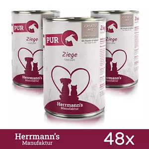 48x Herrmann´s Ziege Pur | Reinfleisch - Katzenfutter & Hundefutter 400g - Bild 1 von 1