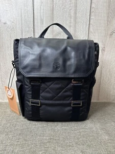 Paperclip Willow Black Leather Diaper Bag Backpack Style & Changing Station - Picture 1 of 10