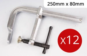 12 Welding Clamps 250mm x 80mm F Clamp Industrial Quality Forged Steel Heavy Dut - Picture 1 of 4