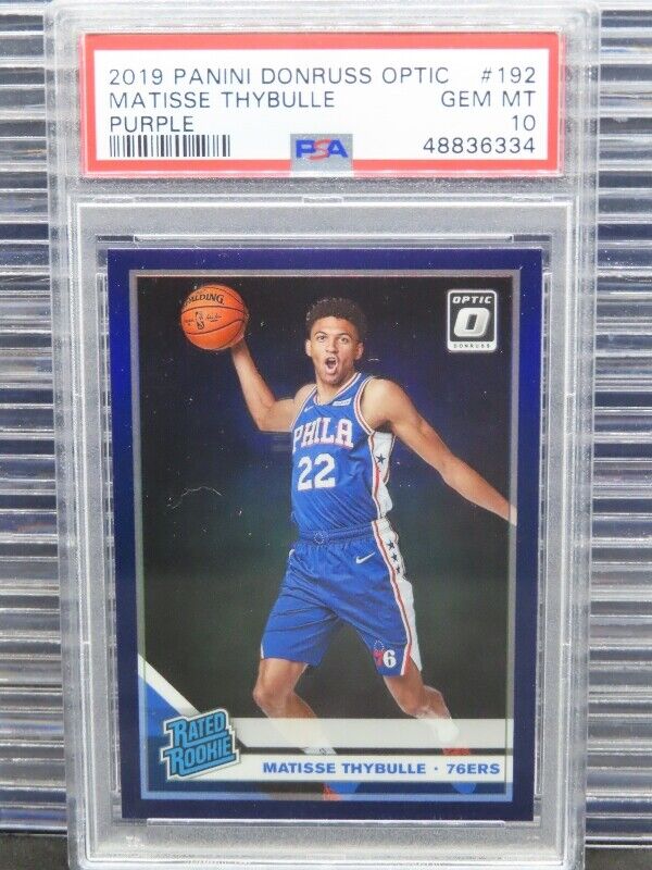 2019-20 Optic Matisse Thybulle Purple Prizm Rated Rookie RC #192 PSA 10 GEM R650