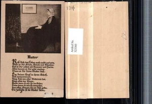 323385,Künstler AK Muttertag Frau Kleid Stuhl Mutter Gedicht Text - Picture 1 of 1