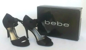 Cravatta alla caviglia Bebe Amanda in pelle nera stiletto donna taglia 8 tacco raso - Foto 1 di 11