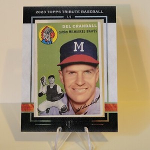 2023 Topps Tribute Box Topper 1/1 Buyback Encased 1954 Topps #12 Del Crandall