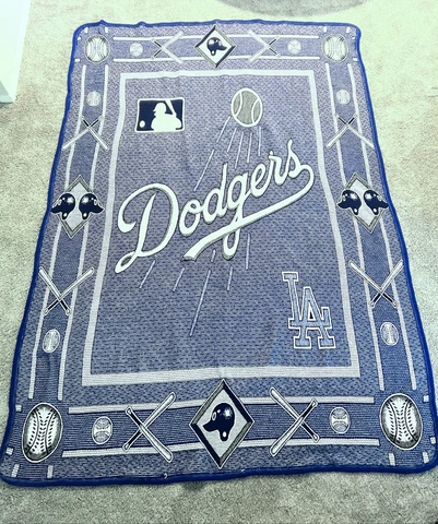 RARE Los Angeles Dodgers Woven Blanket • 89” x 63” Cover