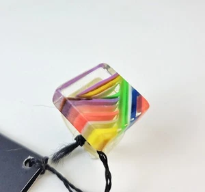 Anillo Sobral Raro Retroz Nimbus Rayas Transparentes y Art Deco Hecho por Artista Talla 9.75 - Imagen 1 de 6