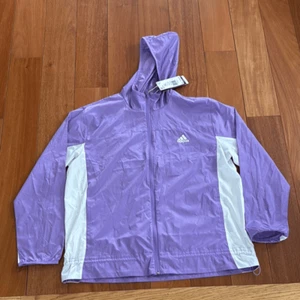 Chaqueta cortavientos Adidas Running Carrera blanca violeta talla XL nueva con etiquetas - Imagen 1 de 9