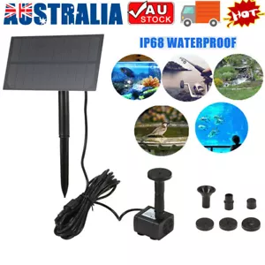 Solar Powered Fountain Submersible Water Pump Garden Pond Pool Feature Kit Panel - Picture 1 of 11